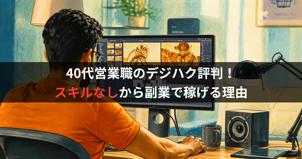 40代営業職のデジハク評判！ スキルなしから副業で稼げる理由